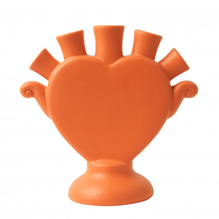 Tulpenvaas Hartvorm Oranje KLEI-collectie Heinen Delfts Blauw