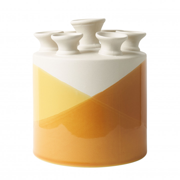 Tulpenvaas cilinder Oranje-Geel DIP DYE