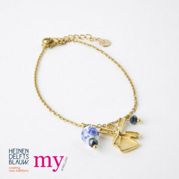 Armband molen goud sieraden van My Jewellery voor Heinen Delfts Blauw