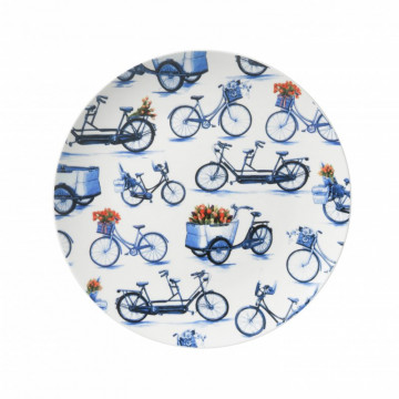 Wandbord delfts blauw fietsen groot Heinen Delfts Blauw