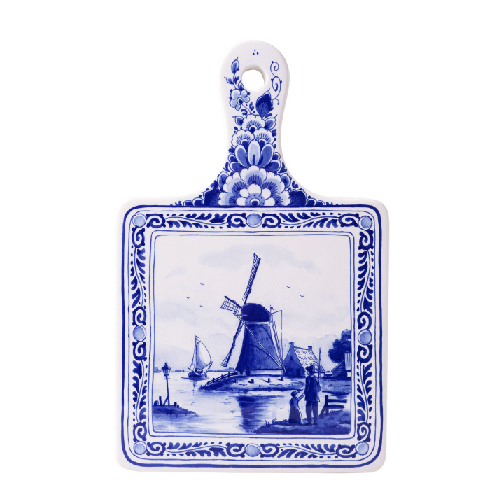 Kaasplank met Delfts blauwe molen