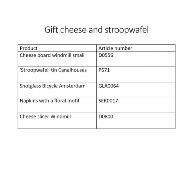 Delftsblauw Geschenkpakket kaas en stroopwafel overzicht Heinen Delfts Blauw