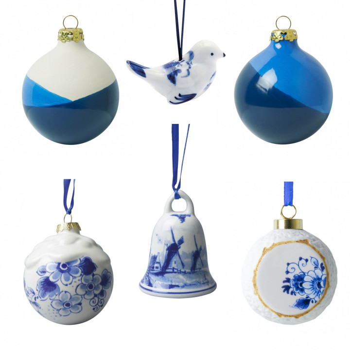 Moderne Delfts Blauwe kerstballen van Heinen Delfts Blauw