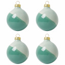 Dip Dye kerstballen set groen in 2 kleuren.