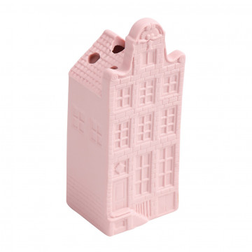 Roze droogbloemhuisje van Heinen Delfts Blauw