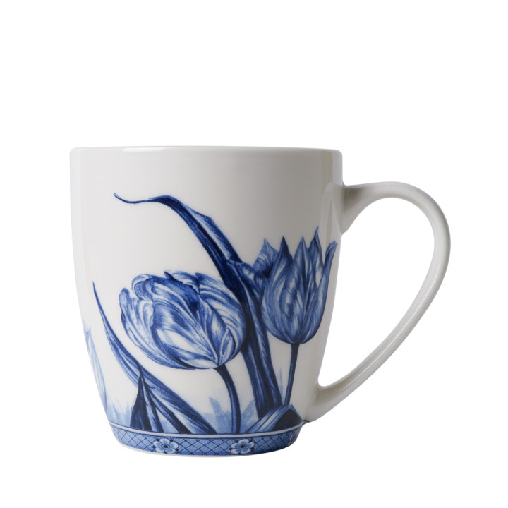 Delfts blauwe koffiemok met tulp landschap