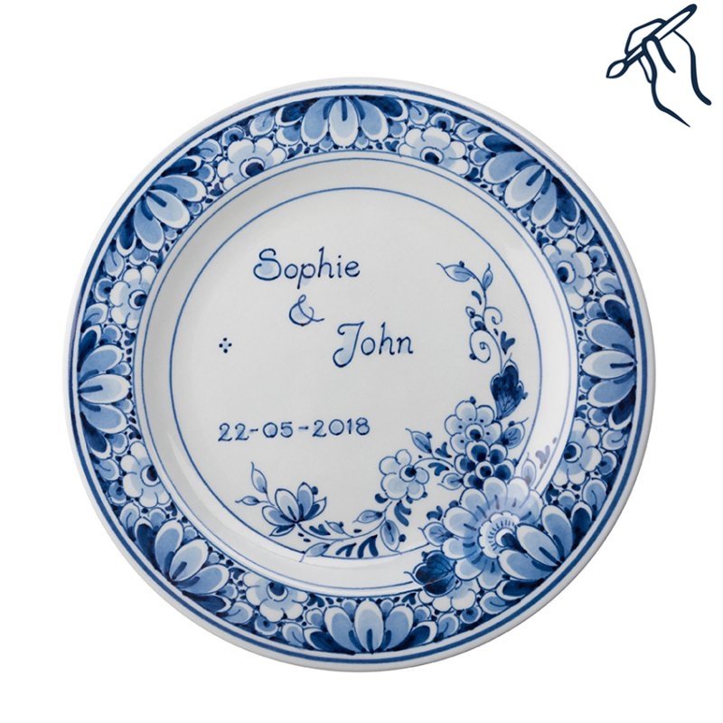 Customized plate 18 (incl. 25 characters) » Heinen Delfts Blauw