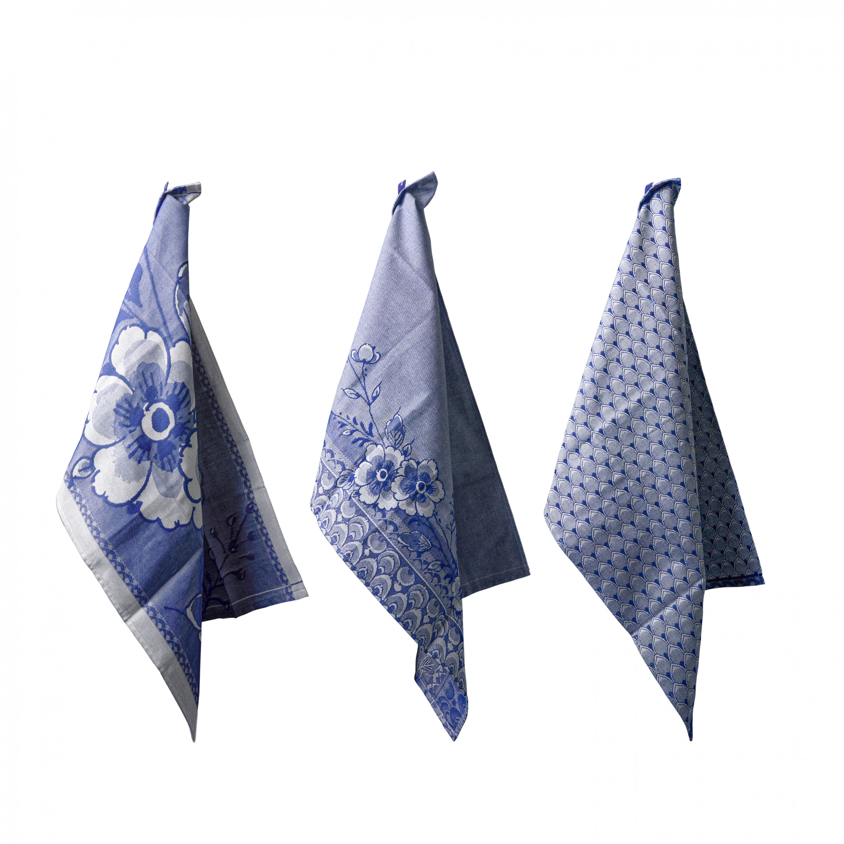 binnen Redenaar Verdragen Buy Tea Towel Flowers set of 3 » Heinen Delfts Blauw