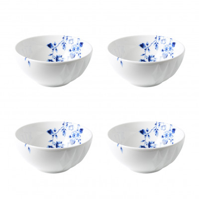 Blauw Vouw Yoghurtschaaltje set van 4 ontworpen door Romy Kuhne Heinen Delfts Blauw