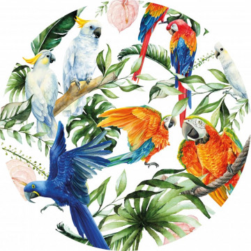 Wandcirkel Tropische Vogels 80 cm Heinen Delfts Blauw